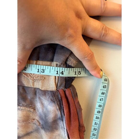 Anthropologie Fate Tie-dye Distressed Terrycloth Romper sz S boho-chic earth-ton - Picture 7 of 11